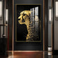 Leopard Glass Finish Vertical Wall Art