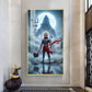 Hanuman Ji and Shiva Ji Glass Finish Vertical Wall Art