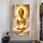 Buddha's Golden Horizon Glass Finish Vertical Wall Art