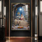 Hindu Deities Radha & Krishna Glass Finish Vertical Wall Art