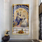 Deities Radha & Krishna Glass Finish Vertical Wall Art