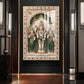 Lord Murugan with Valli and Devasena Glass Finish Vertical Wall Art