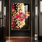 Pink Bougainvillea Flowers Glass Finish Vertical Wall Art
