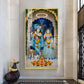 Radha & Krishna Masterpiece Glass Finish Vertical Wall Art