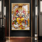 Lord Shree Vishwakarma Ji Glass Finish Vertical Wall Art