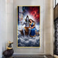 Hindu Deities Shiva & Parvati Glass Finish Vertical Wall Art