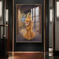 Meera Bai and Krishna Glass Finish Vertical Wall Art