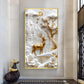 Floral Fawn Delight Glass Finish Vertical Wall Art
