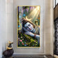 Lord Shiva Glass Finish Vertical Wall Art