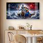 Depicts Lord Shiva & Goddess Parvati Glass Finish Horizontal Wall Art