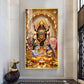 Maa Kali, Lord Krishna & Radha Glass Finish Vertical Wall Art