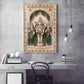 Lord Murugan with Valli and Devasena Glass Finish Vertical Wall Art