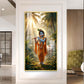 Lord Krishna Ji Playing Flute Glass Finish Vertical Wall Art