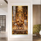Ganesh Ji With Mushak Glass Finish Vertical Wall Art