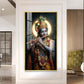 Divine Hare Krishna Glass Finish Vertical Wall Art