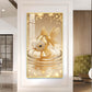 Lucky Golden Fish Glass Finish Vertical Wall Art