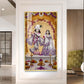 Depicting Radha & Krishna Glass Finish Vertical Wall Art