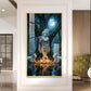 God Shree Krishna Glass Finish Vertical Wall Art