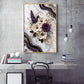 Beautiful Purple & White Flowers Glass Finish Vertical Wall Art