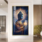 Gautam Buddha Glass Finish Vertical Wall Art