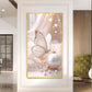 Beautiful Butterfly Glass Finish Vertical Wall Art