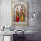 Lord Shiva & Goddess Parvati Glass Finish Vertical Wall Art