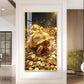 Lucky Turtle Glass Finish Vertical Wall Art