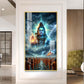Lord Mahadev Blessing Glass Finish Vertical Wall Art