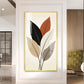 Colored Leaf Glass Finish Vertical Wall Art