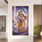 Divine Radhe Rani With Krishna Ji Glass Finish Vertical Wall Art