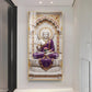 Elegant Gautam Buddha Glass Finish Vertical Wall Art