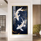 Pair Of White Fish Glass Finish Vertical Wall Art
