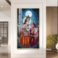 Divine Shree Radha Krishna Ji Glass Finish Vertical Wall Art