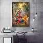 Generic Radha Krishna Glass Finish Vertical Wall Art