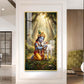 Bal Krishna With Calf Glass Finish Vertical Wall Art