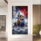 Hindu Deities Shiva & Parvati Glass Finish Vertical Wall Art