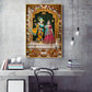 Lord Krishna and Radha Glass Finish Vertical Wall Art
