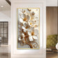 Pure Elegance Flora Glass Finish Vertical Wall Art
