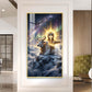 Mahadev With Nandi Glass Finish Vertical Wall Art