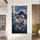 Islamic Allah Name With Heart Glass Finish Vertical Wall Art