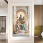 Shiva Parivar Glass Finish Vertical Wall Art