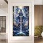 Lord Shiva and Cosmic Energy Glass Finish Vertical Wall Art