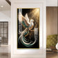 White Phoenix Glass Finish Vertical Wall Art