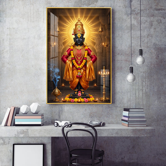 Lord Vithala Glass Finish Vertical Wall Art
