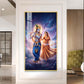 Radha Krishna Divine Glass Finish Vertical Wall Art