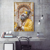 Shri Premanand Ji Maharaj Glass Finish Vertical Wall Art