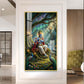 Shree Krishna With Flute Glass Finish Vertical Wall Art