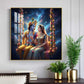 God Radha Krishna Glass Finish Square Wall Art