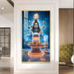 Meditating Lord Shiv Ji Glass Finish Vertical Wall Art