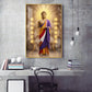 Depicting A Golden Buddha Glass Finish Vertical Wall Art